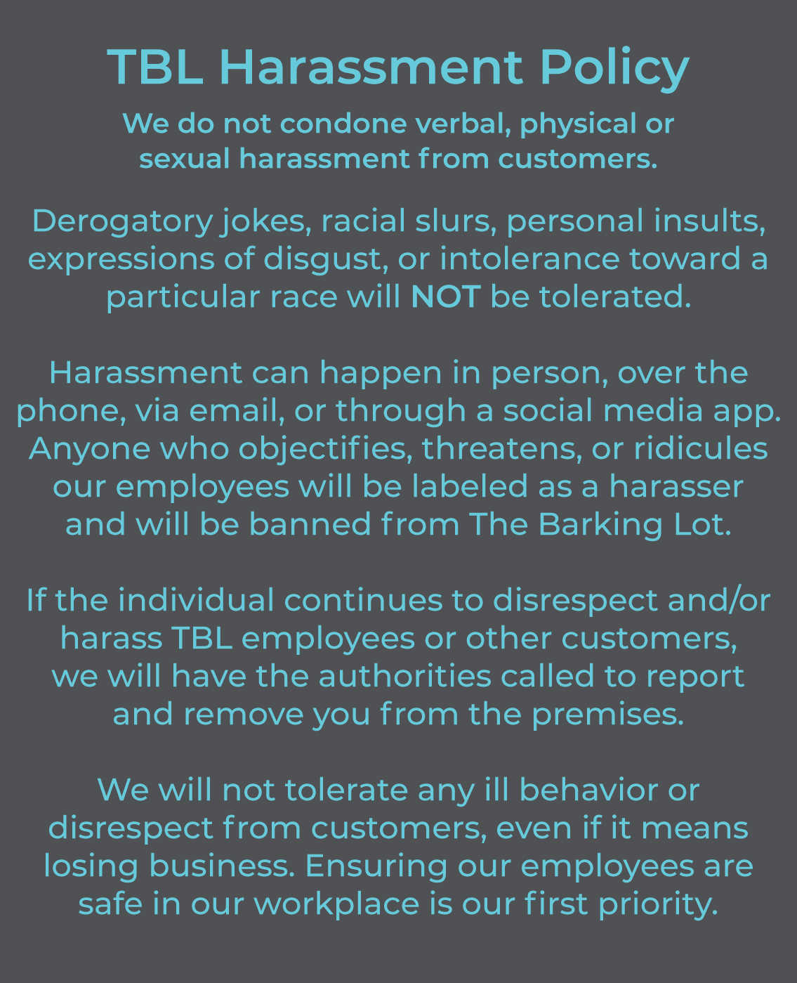 Harassment Policy